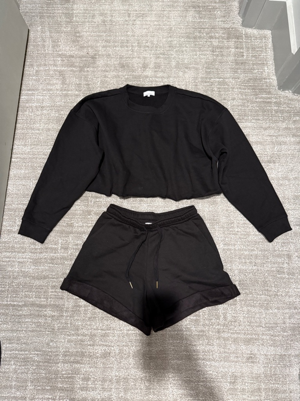 Weworewhat we wore what brand new black short sweat set xs / small